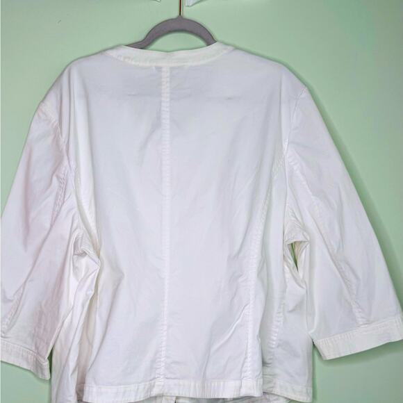 Talbots White Ruffle Blazer with Cream Buttons Womens Size 24 - Picture 5 of 8